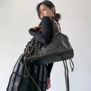 Vintage Large Capacity Women Handbag Soft Pu Leather Tote Bag Retro Washed Leather Shoulder Crossbody Bags Quality Punk Bag 2024